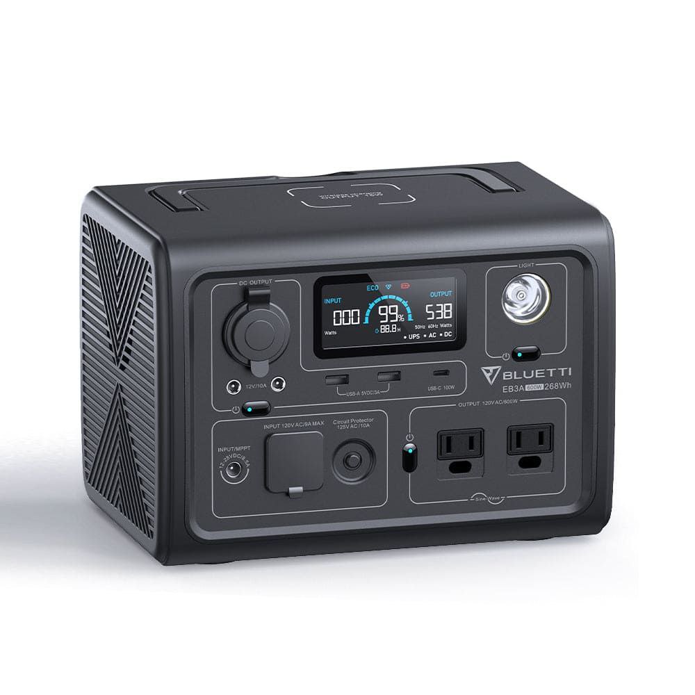solae powered bluetti eb3a power station