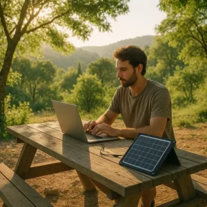 remote worker solar gadgets