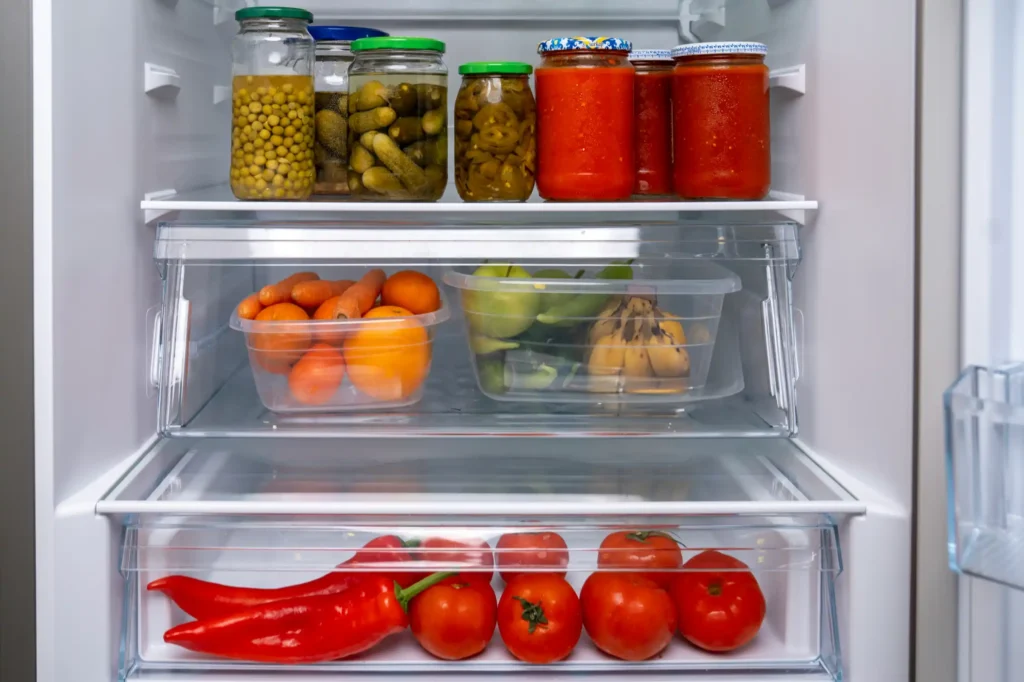 an organized sustainable fridge