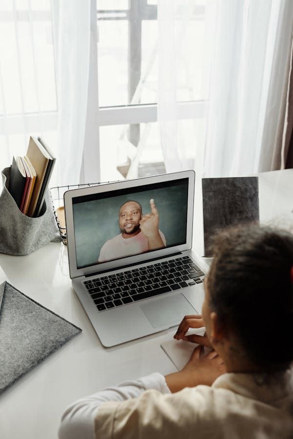 image of s remote worker on a video call